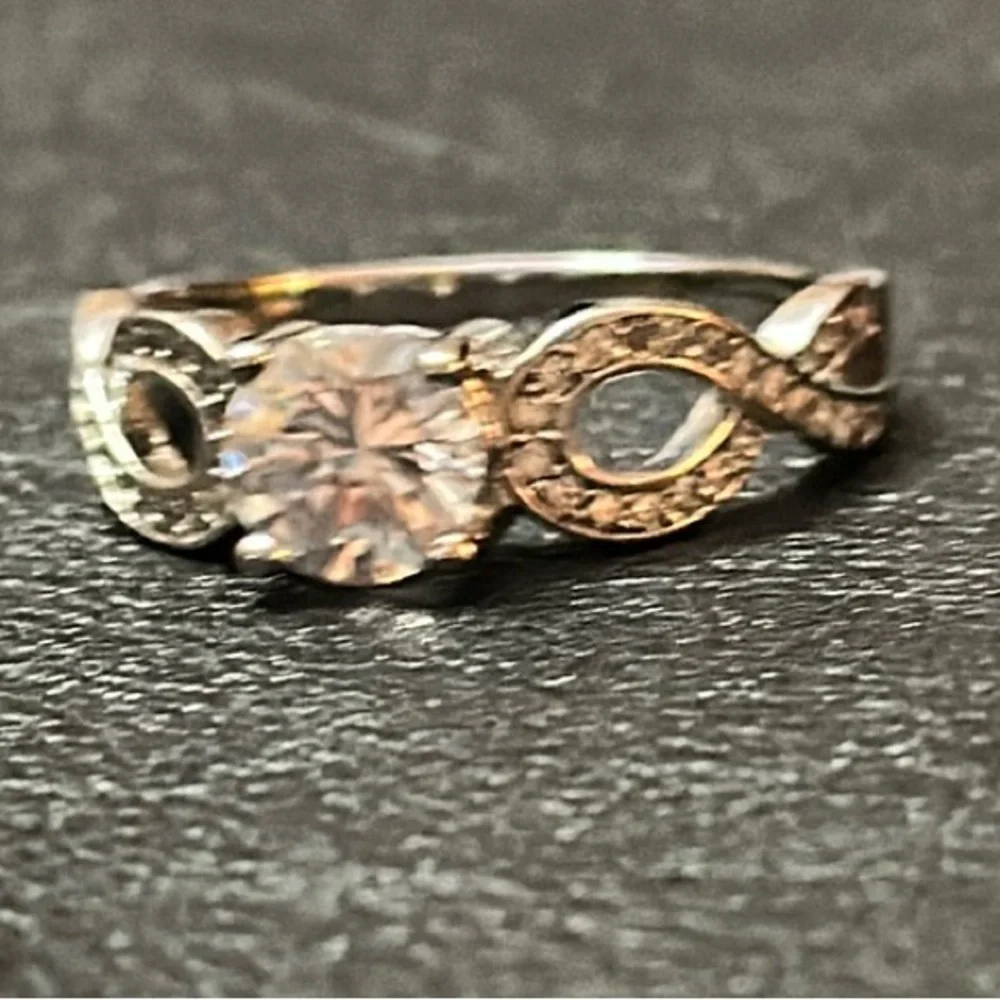 Cubic Zirconia Size 7 Silver-Tone Ring
